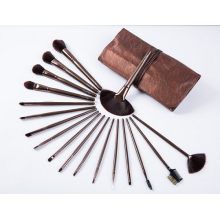 Dreammaker PVC Leather 18PCS Brown Bag Makeup Brush